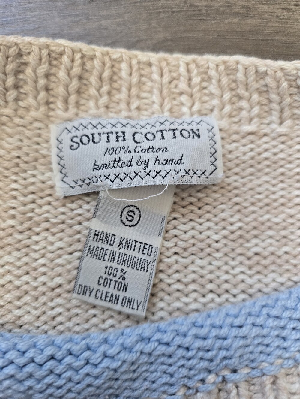 1990's South Cotton Hand Knitted Sweater Coyote Southwest Cottagecore Cabin - Picture 4 of 12